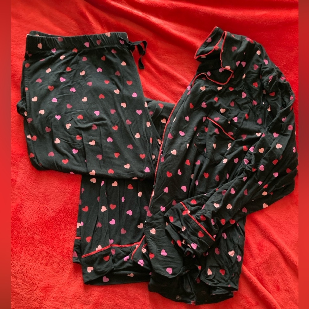 Victorias Secret Heart Print Modal Pajama Set